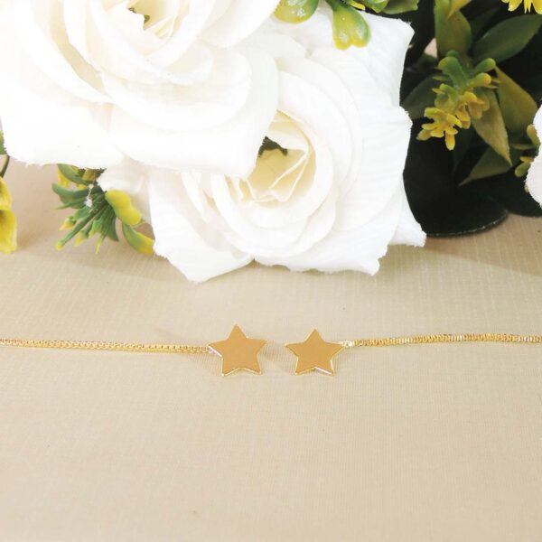 Brinco De Fio Com Estrela Folheado Em Ouro 18k - Image 2