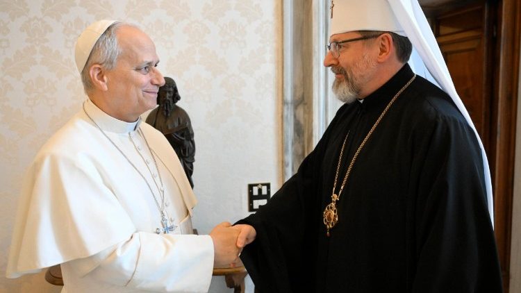 Leão XIV recebe o Arcebispo Sviatoslav Shevchuk, líder da Igreja Greco-Católica Ucraniana