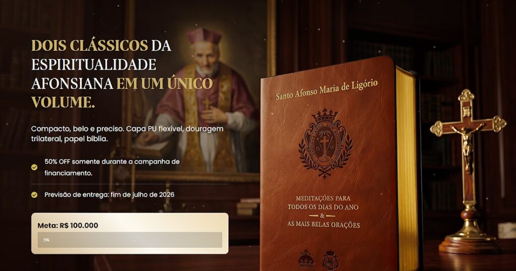 1700 páginas de profundíssima espiritualidade católica com Santo Afonso de Ligório – oportunidade única com 50% OFF!
O Fiel Católico
