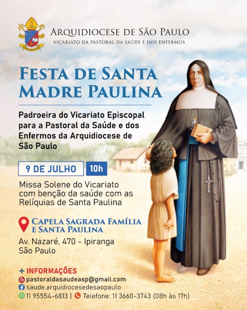 Vicariato para a Pastoral da Saúde e dos Enfermos celebra Festa de Santa Paulina