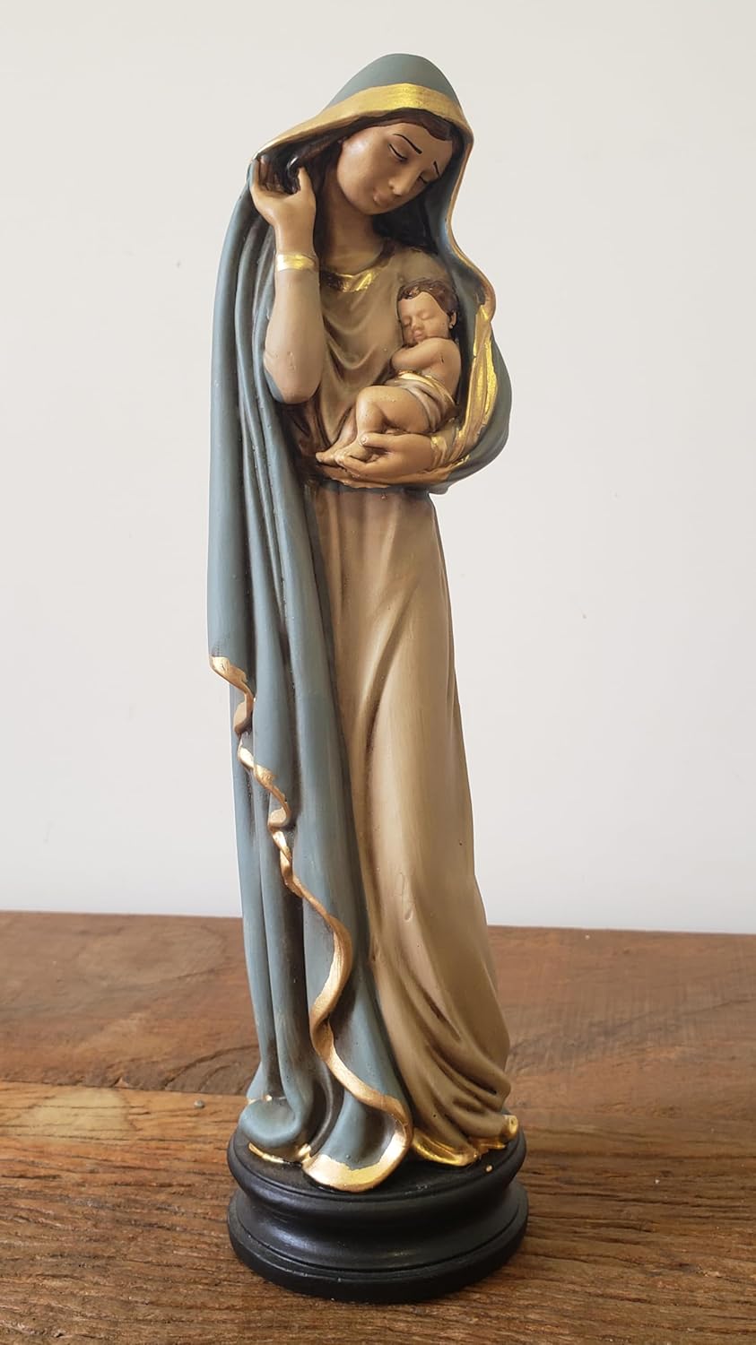 Imagem Nossa Senhora Colo de Mãe, Gesso Premium, 32 x 11 cm, Artesanal