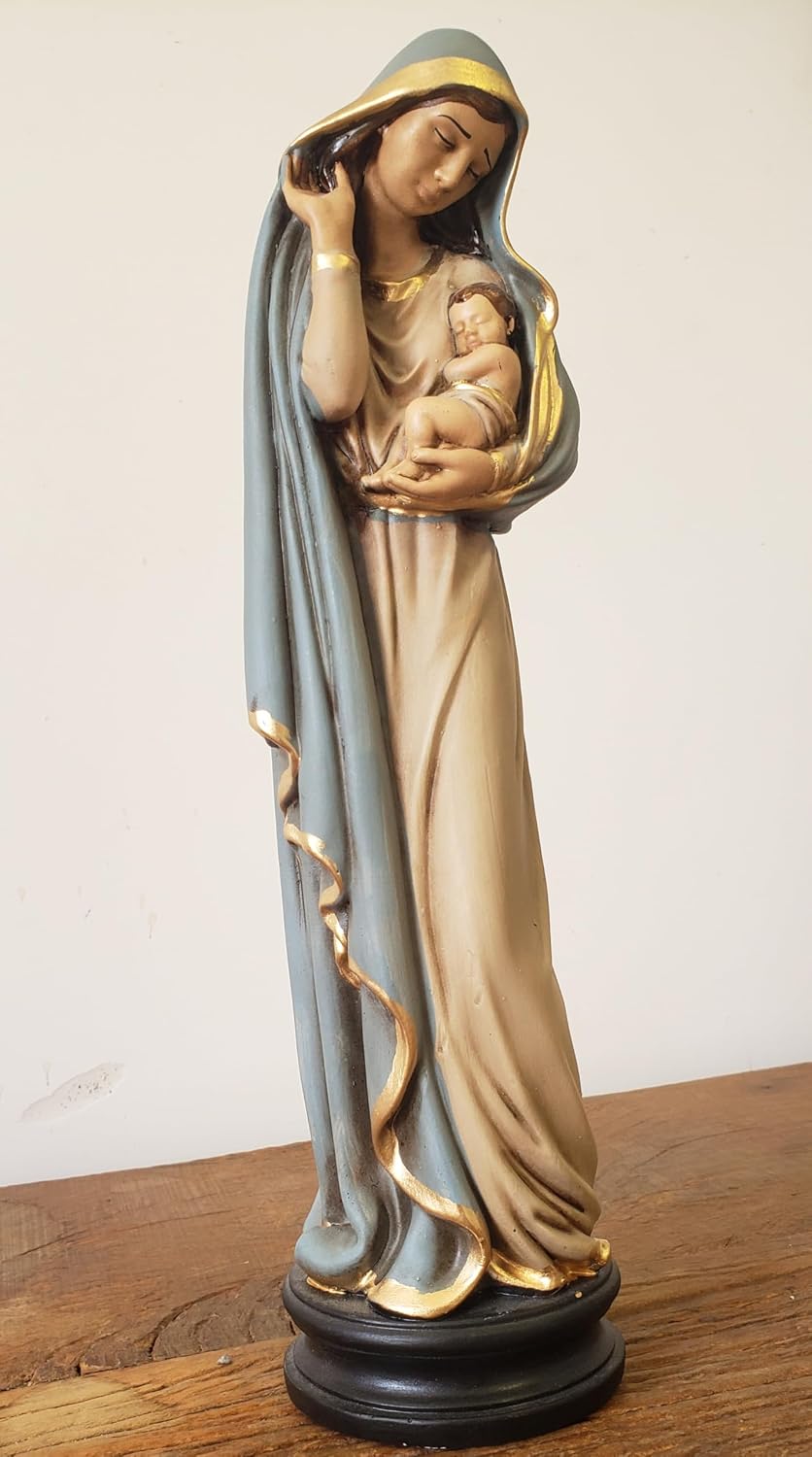 Imagem Nossa Senhora Colo de Mãe, Gesso Premium, 32 x 11 cm, Artesanal - Imagem 5