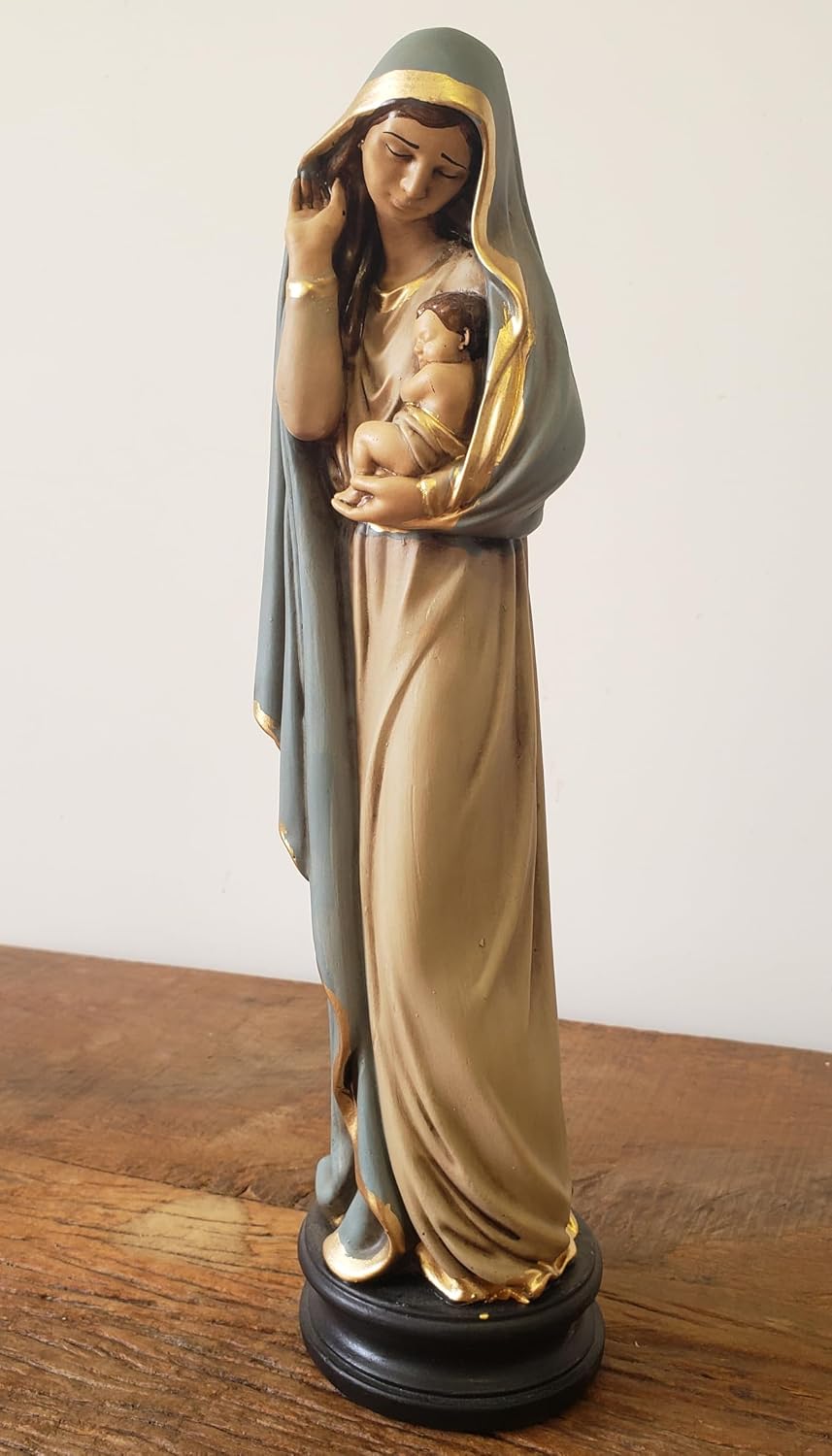 Imagem Nossa Senhora Colo de Mãe, Gesso Premium, 32 x 11 cm, Artesanal - Imagem 2